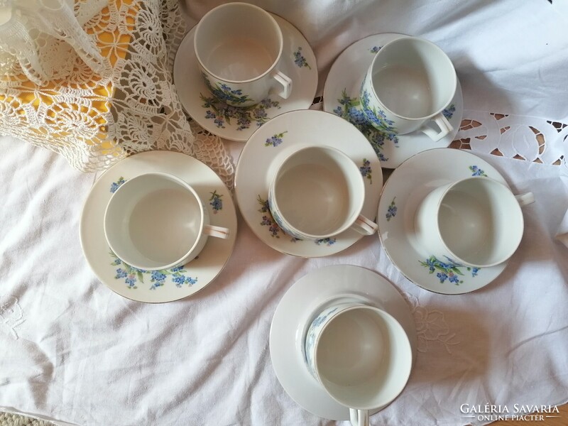 Zsolnay, forget-me-not teacups from the Hungarikum series from the turn of the century