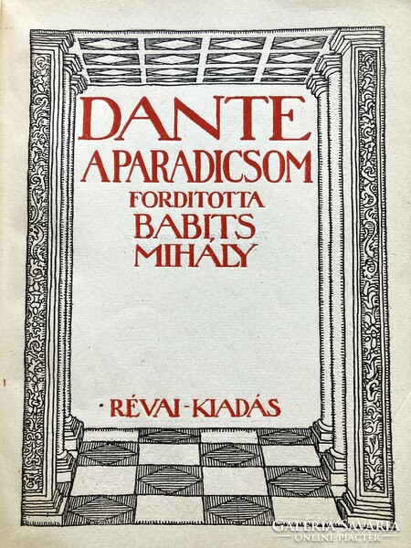 Dante komédiája: A Paradicsom - merített papíron, Zádor István könyvdíszeivel, 1923