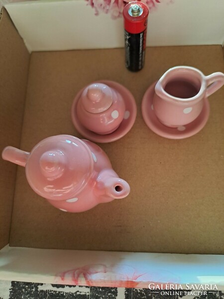 Ceramic baby toy jug, sugar bowl, spout