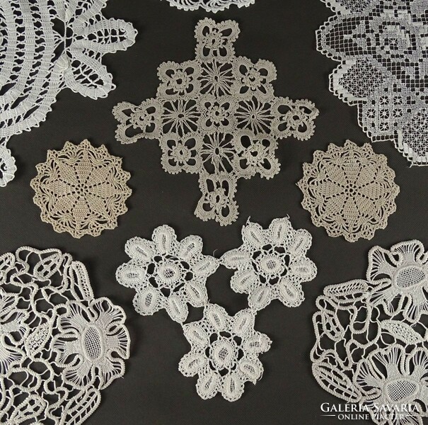 1R152 old beautiful lace tablecloth 9 pieces