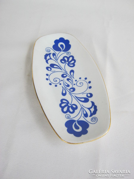 Zsolnay porcelán kék virágos tál