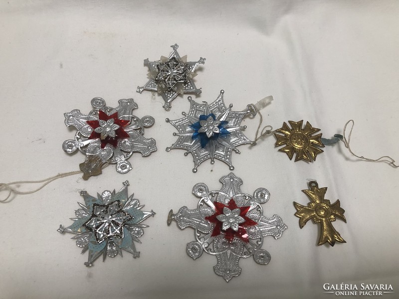 Antique Christmas tree decorations (7 pcs), special pieces made of paper