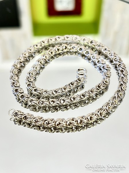 Antique silver rose chain