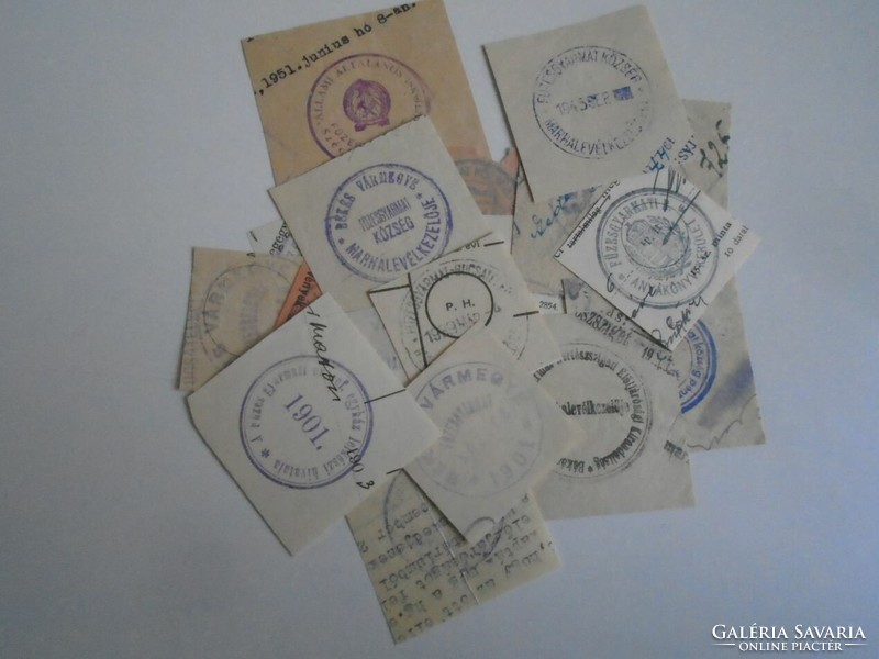 D202372 FÜZESGYARMAT  régi bélyegző-lenyomatok  18 db.   kb 1900-1950's