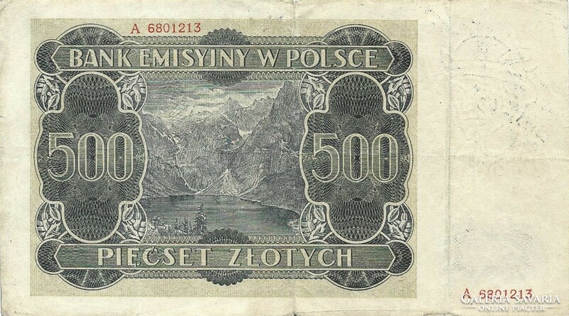 500 zloty zlotych 1940 Lengyelország