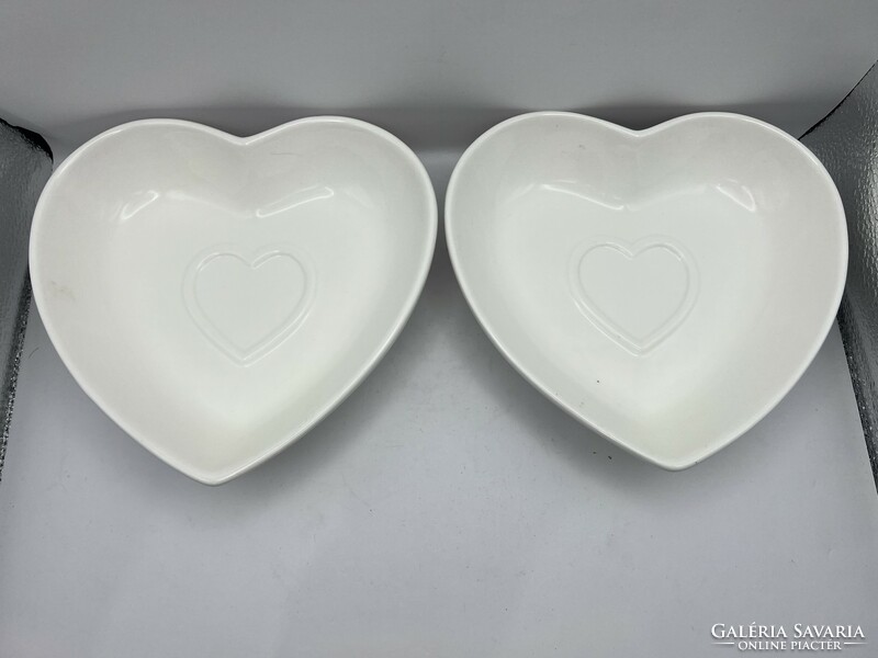 Chinese heart V-shaped porcelain jewelry holders, 18 cm. 4996