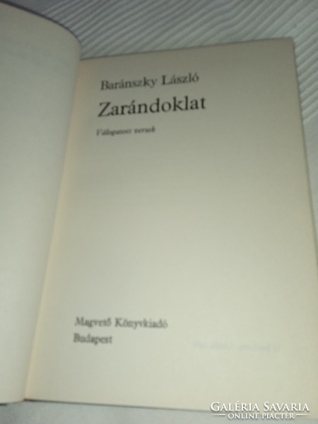 Baránszky László - Zarándoklat (Válogatott versek) Magvető Kiadó, 1987-  /dedikált példány!/