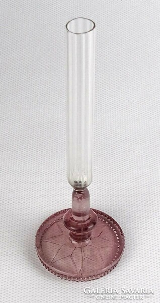 1R049 Antik különleges karcsú üveg ibolyaváza 12.5 cm