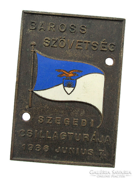 Baross Szövetség Szegedi Csillagtúrája 1936.VI.7. hűtőrács plakett
