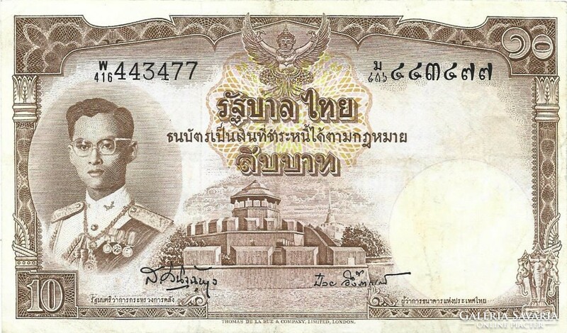 10 bath 1953 Thaiföld 2.