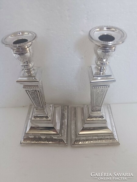 Pair of silver candlesticks 925 sterling silver silver for export 60-70 years 390gr