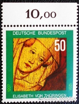 N1116sz / Németország 1981 Szent Erzsébet bélyeg postatiszta ívszéli összegzőszámos