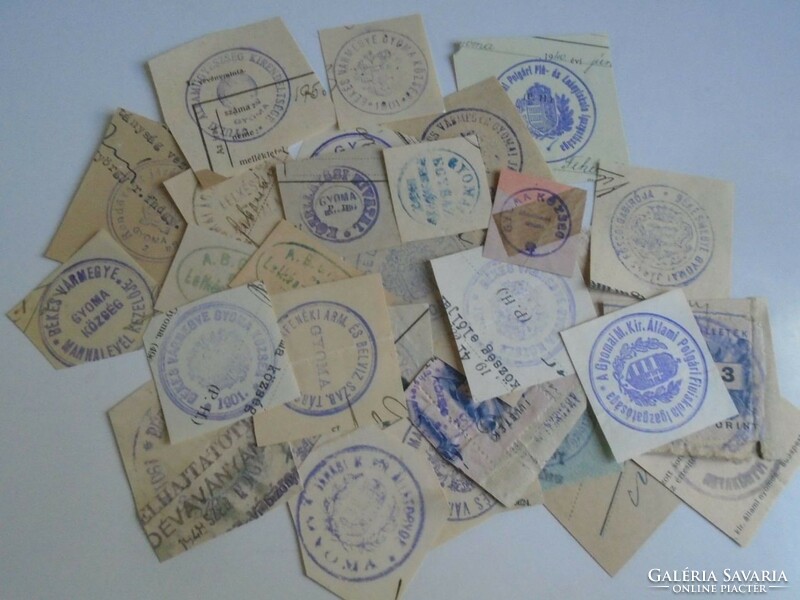 D202368 GYOMA régi bélyegző-lenyomatok 33 db.   kb 1900-1950's