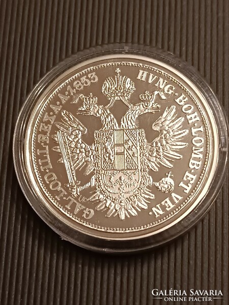 Magyar tallérok utánveretben Ferenc József ifjúkori tallérja 1853. 999 ezüst