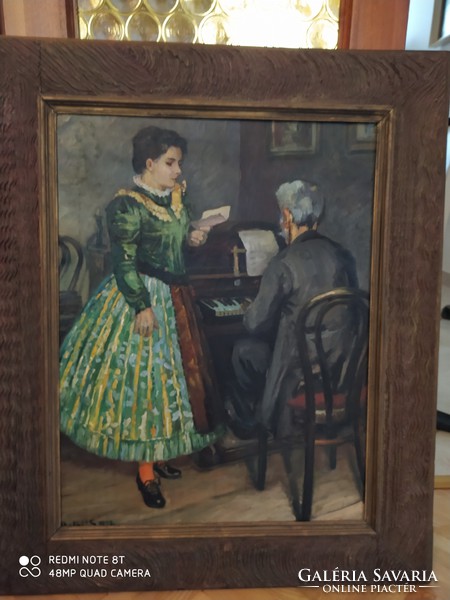 Oil painting by Sándor Antal