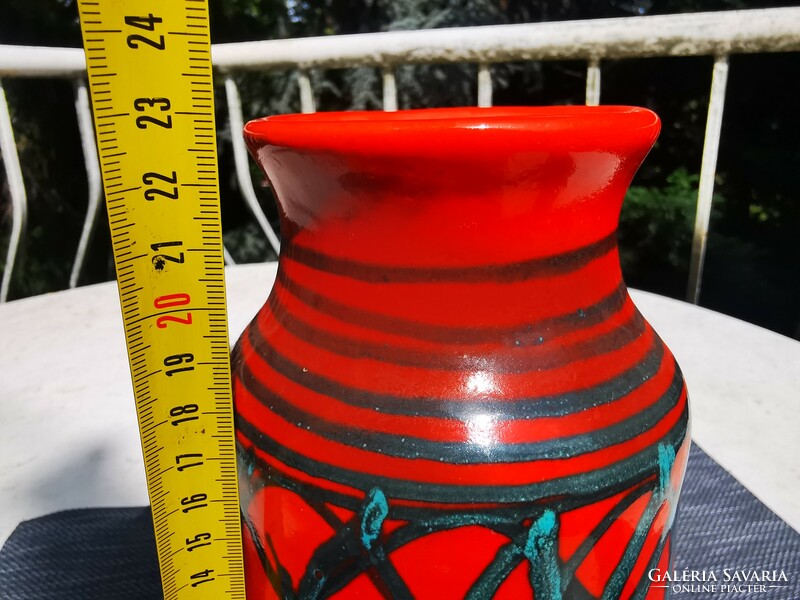 Retro red vase, 23 cm