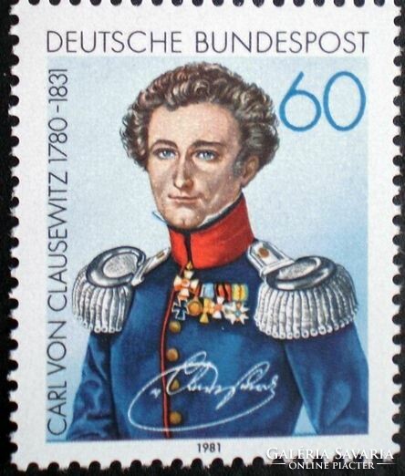 N1115 / Germany 1981 general carl von clausewitz stamp postal officer