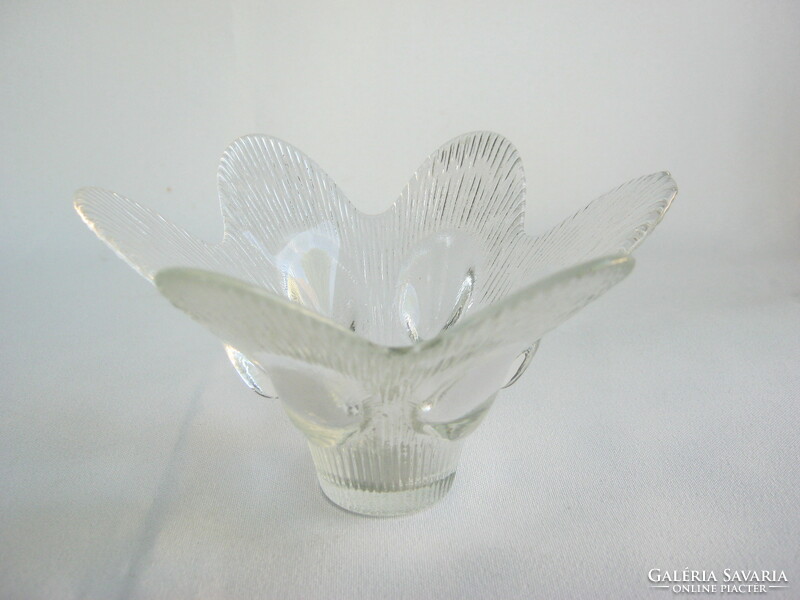 Flower shaped glass candle holder