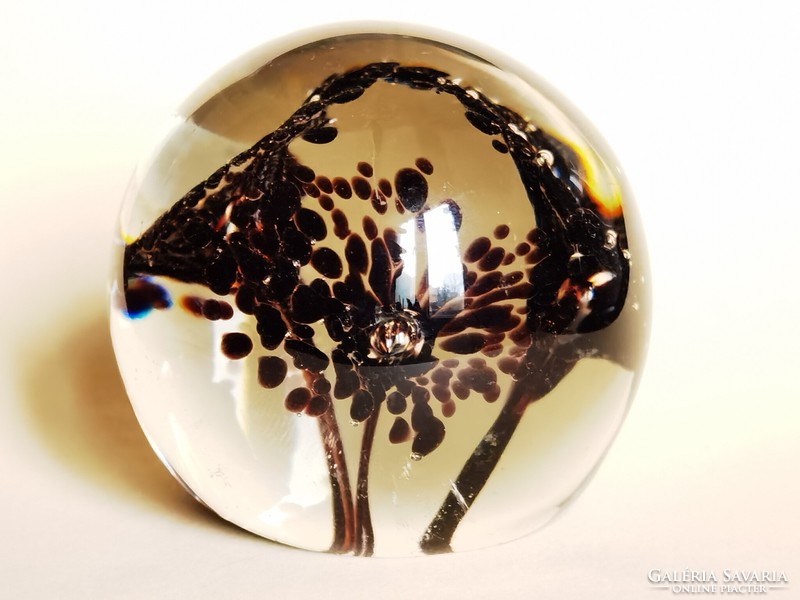 Old Murano glass spherical leaf weight