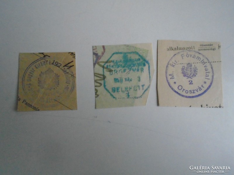 D202399 OROSZVÁR    régi bélyegző-lenyomatok 3 db.   kb 1900-1950's