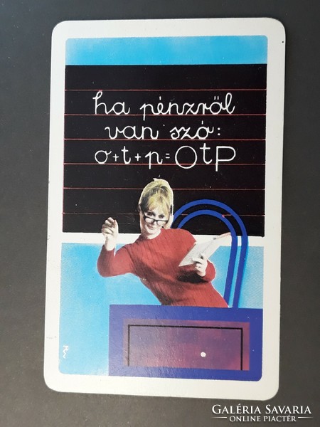 Kártyanaptár 1971 - OTP, Ha pénzről van szó, Országos Takarékpénztár feliratos retró zsebnaptár
