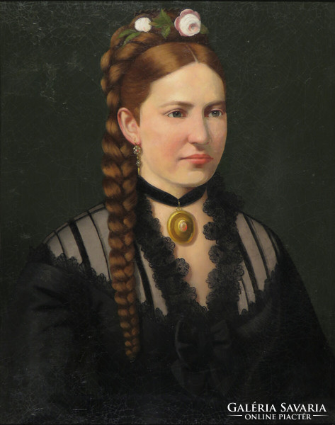 Hungarian artist around 1900: portrait of a young lady