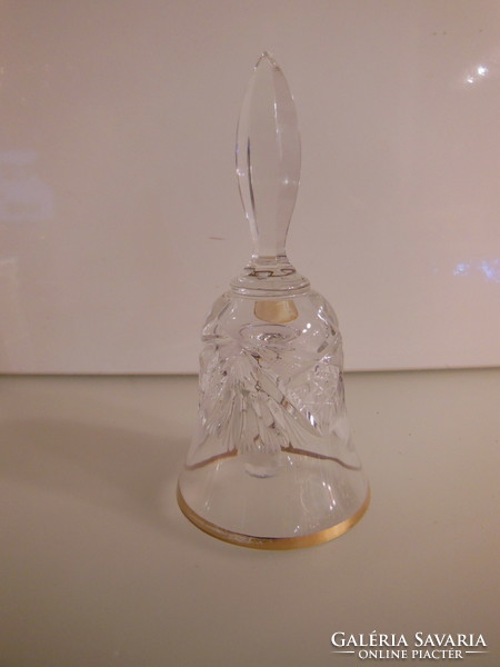 Bell - crystal - 13 x 6 cm - gold-plated - German - perfect