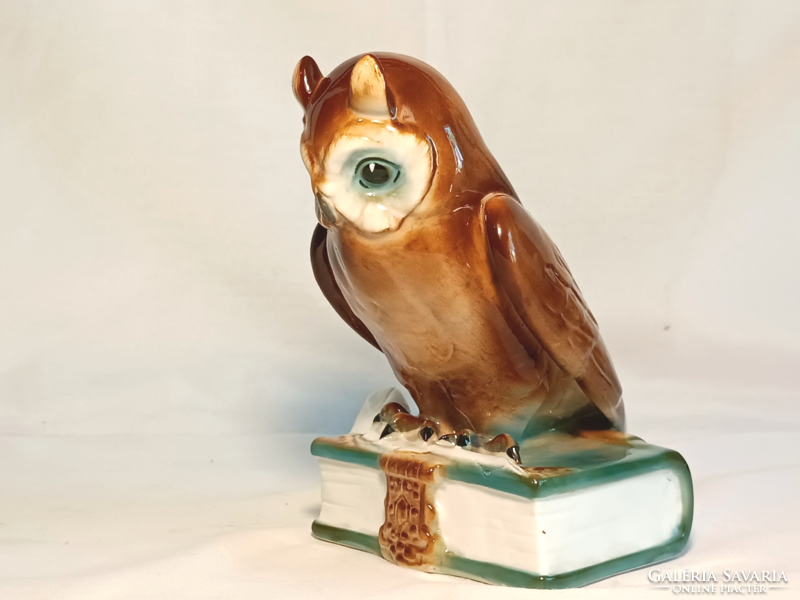 Ferenc őry Zsolnay is an owl sitting on a book