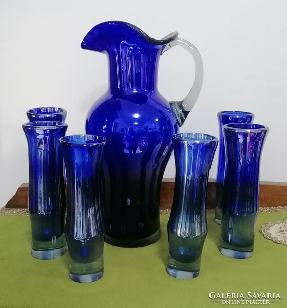 Beautiful blue glass spout with 6 tubes