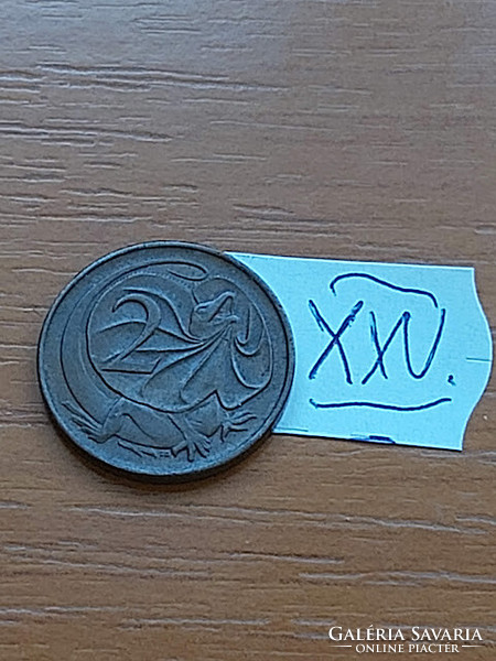 Australia 2 cent 1966 collared lizard, bronze, ii. Queen Elizabeth xxv