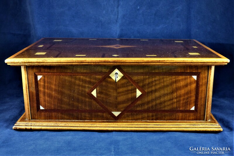 Curio, antique wooden box, with mother-of-pearl inlay, ca. 1920!!!