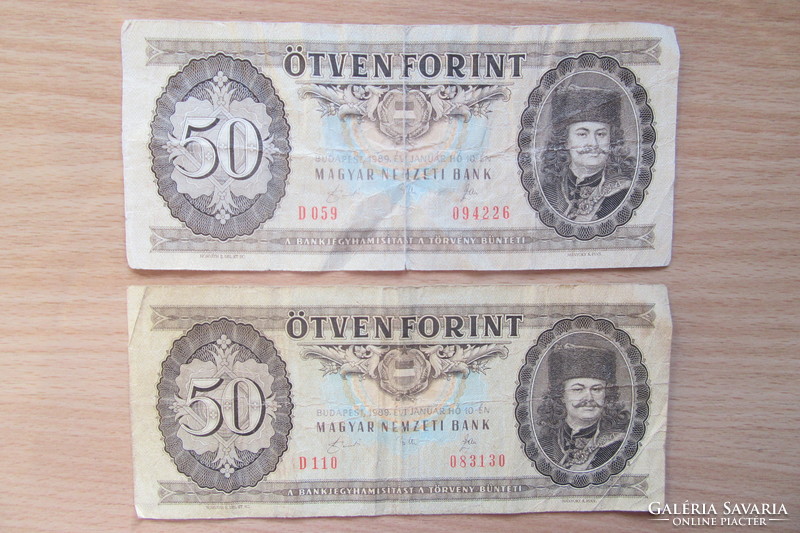 50 forintos: 2 db (1989)