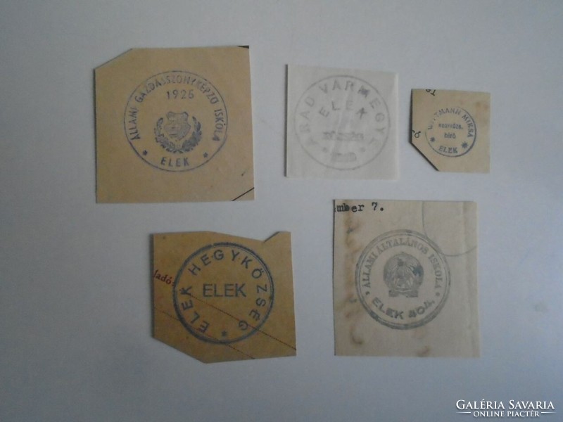 D202376 ELEK  régi bélyegző-lenyomatok  5 db.   kb 1900-1950's