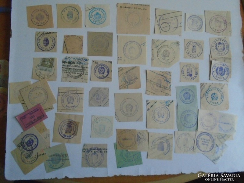 D202365  GYULA  régi bélyegző-lenyomatok 51 db.   kb 1900-1950's