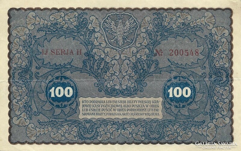 100 marek márka 1919 Lengyelország