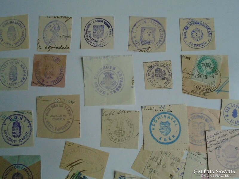 D202379  EGER  régi bélyegző-lenyomatok  36+ db.   kb 1900-1950's