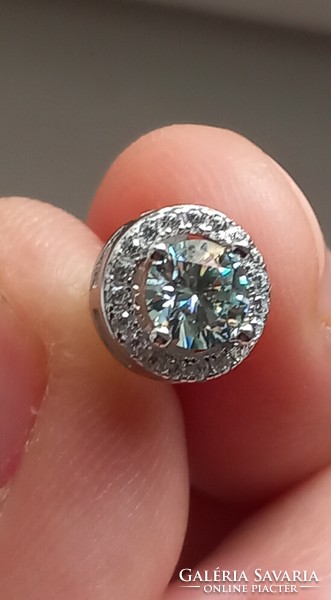 925 Silver moissanite diamond earrings.