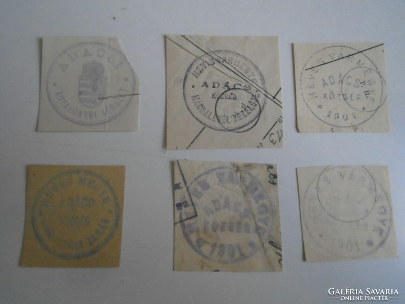 D202414    ADÁCS   régi bélyegző-lenyomatok  6 db.   kb 1900-1950's
