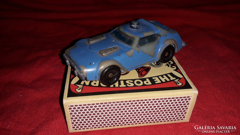 1980 - S years Hungarian made matchbox blue fire chef bootleg button metal small car according to the pictures