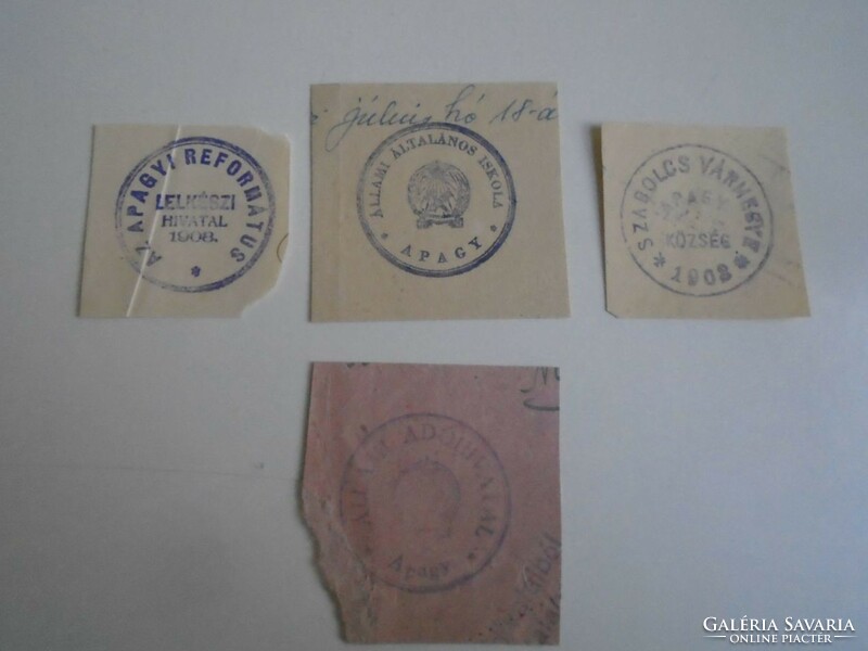 D202412 apagy old stamp impressions 4 pcs. About 1900-1950's