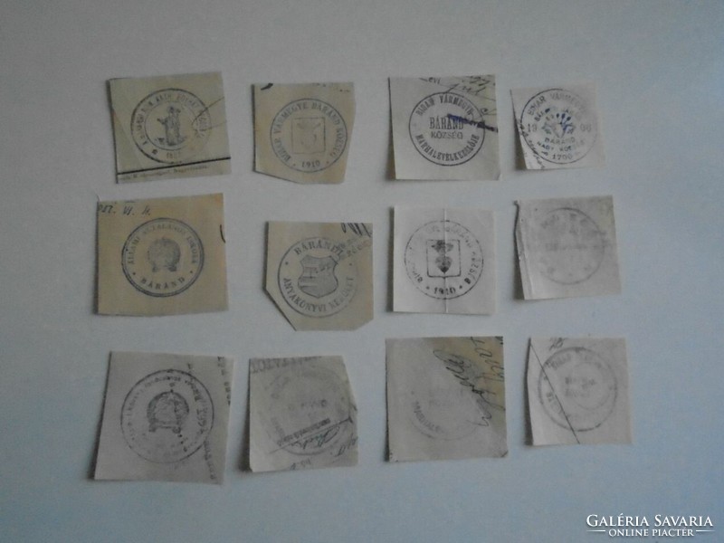 D202431 BÁRÁND     régi bélyegző-lenyomatok  12 db.   kb 1900-1950's