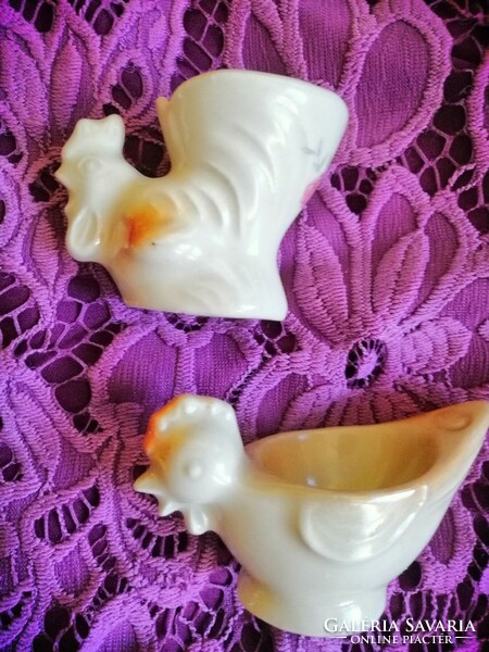 Ceramic rooster hen egg holder
