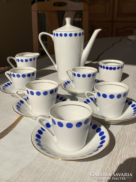 Retro lowland porcelain coffee set designed by József Sándor