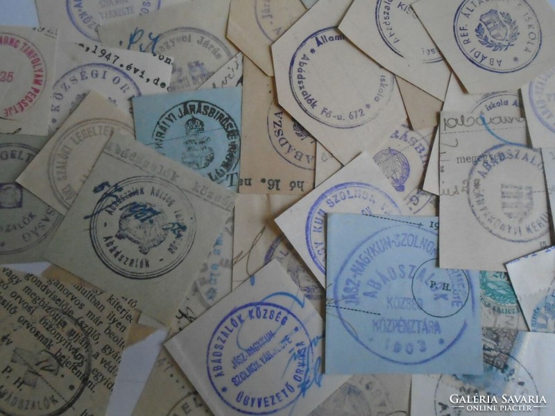 D202406  ABÁDSZALÓK   régi bélyegző-lenyomatok  34 db.   kb 1900-1950's