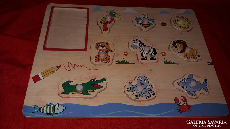 Very nice creative wooden toy, skill development + printing water animals 29 x 22 cm according to the pictures