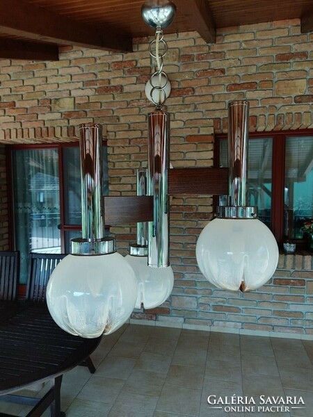 Impozáns NAGY MAZZEGA csillár MURANO ITALY Modern Space age Mid century