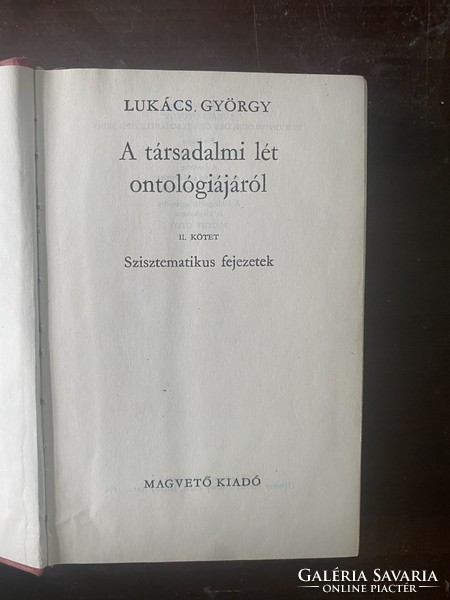 György Lukács: on the ontology of social existence ii. Part