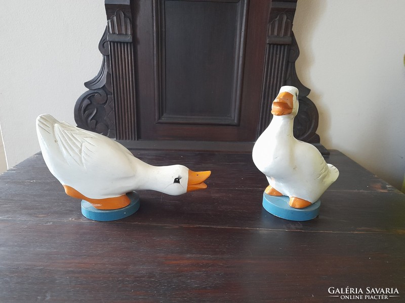 A pair of wood ducks