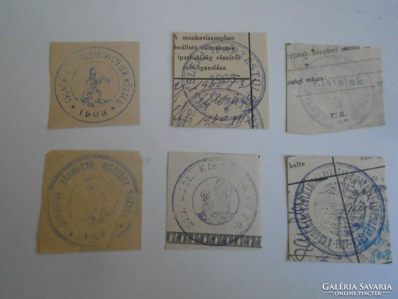 D202441 KISTELEK  régi bélyegző-lenyomatok 7 db.   kb 1900-1950's