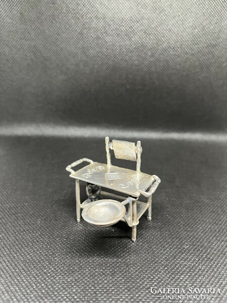 Silver miniature dressing table